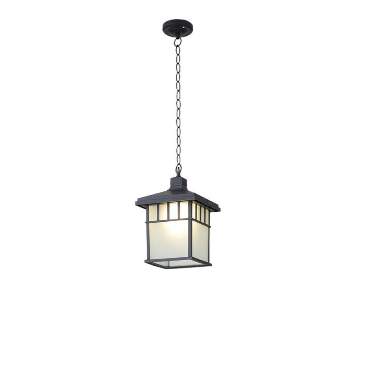 Industrial Outdoor Lantern Rectangular Glass Pendant Light Image - 9