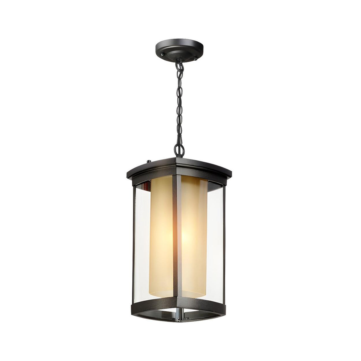 Industrial Outdoor Rectangle Lantern Pendant Light Image - 5