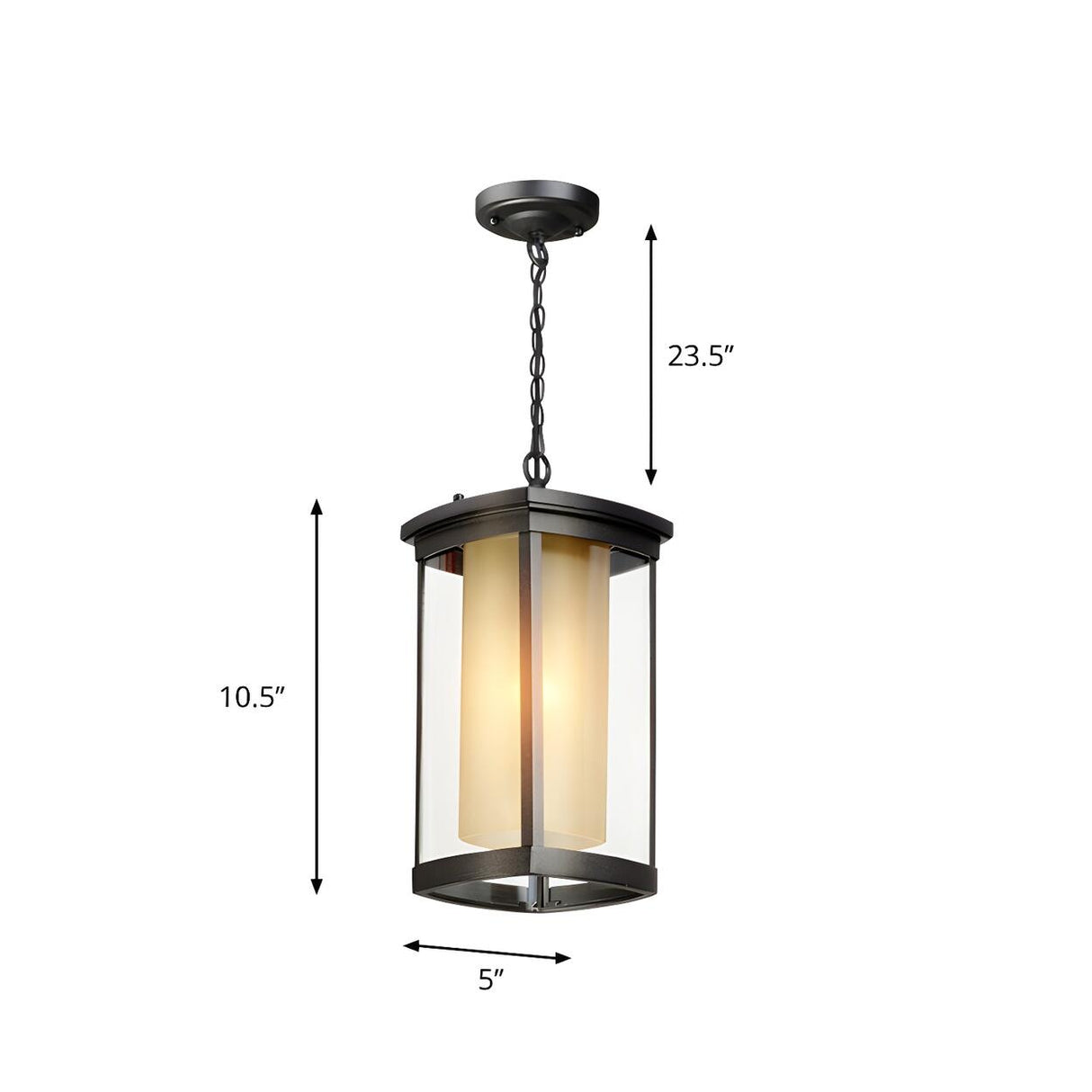 Industrial Outdoor Rectangle Lantern Pendant Light