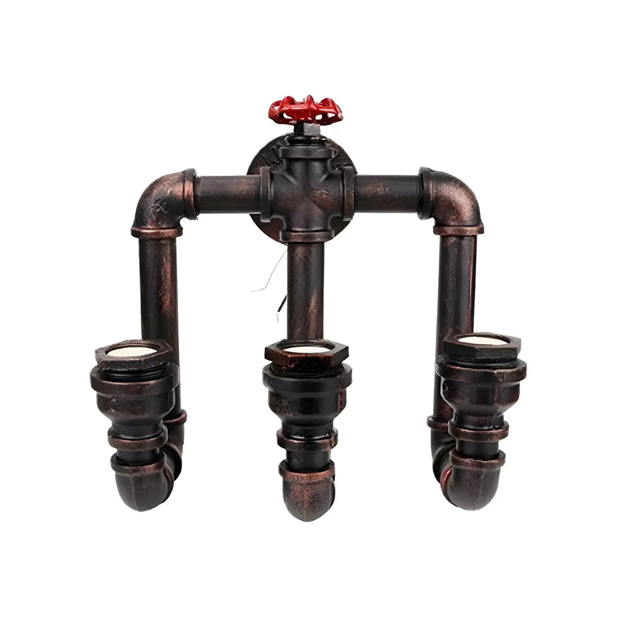 Industrial Pipe 3-light Black Wall Sconce Image - 7