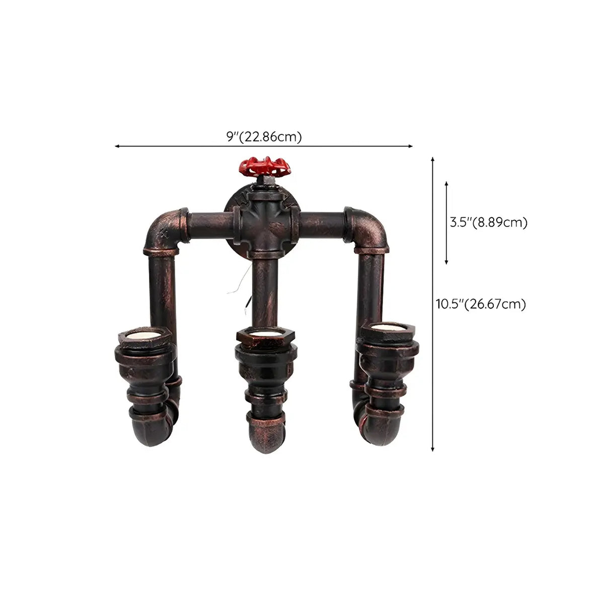 Industrial Pipe 3-light Black Wall Sconce
