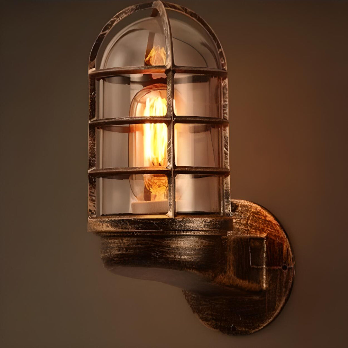Industrial Protective Cage Cylinder Wall Sconce Image - 12