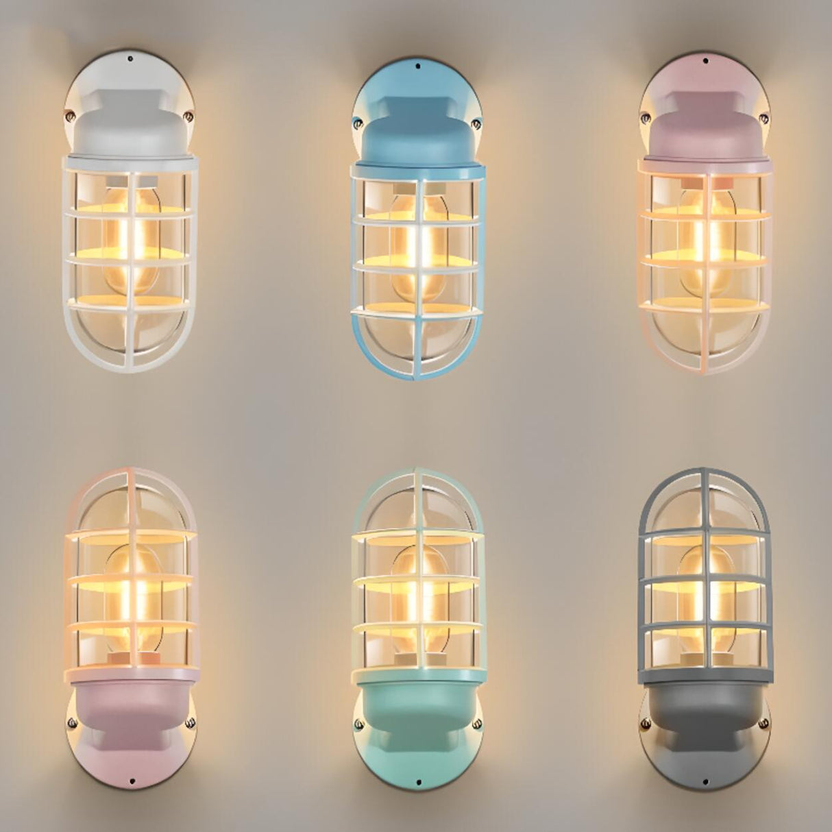 Industrial Protective Cage Cylinder Wall Sconce Image - 13