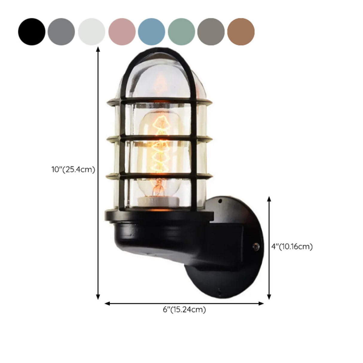 Industrial Protective Cage Cylinder Wall Sconce