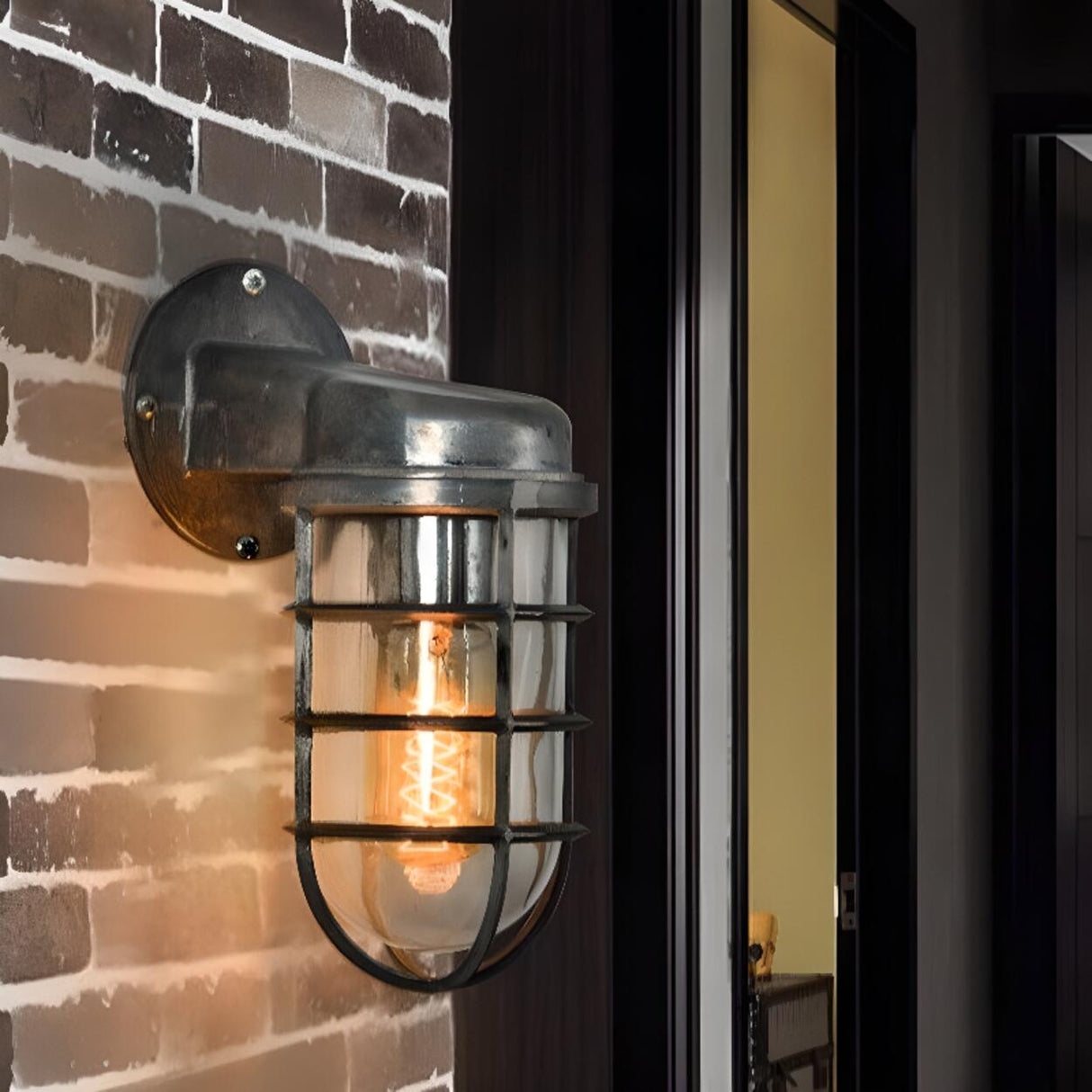 Industrial Protective Cage Cylinder Wall Sconce Image - 4
