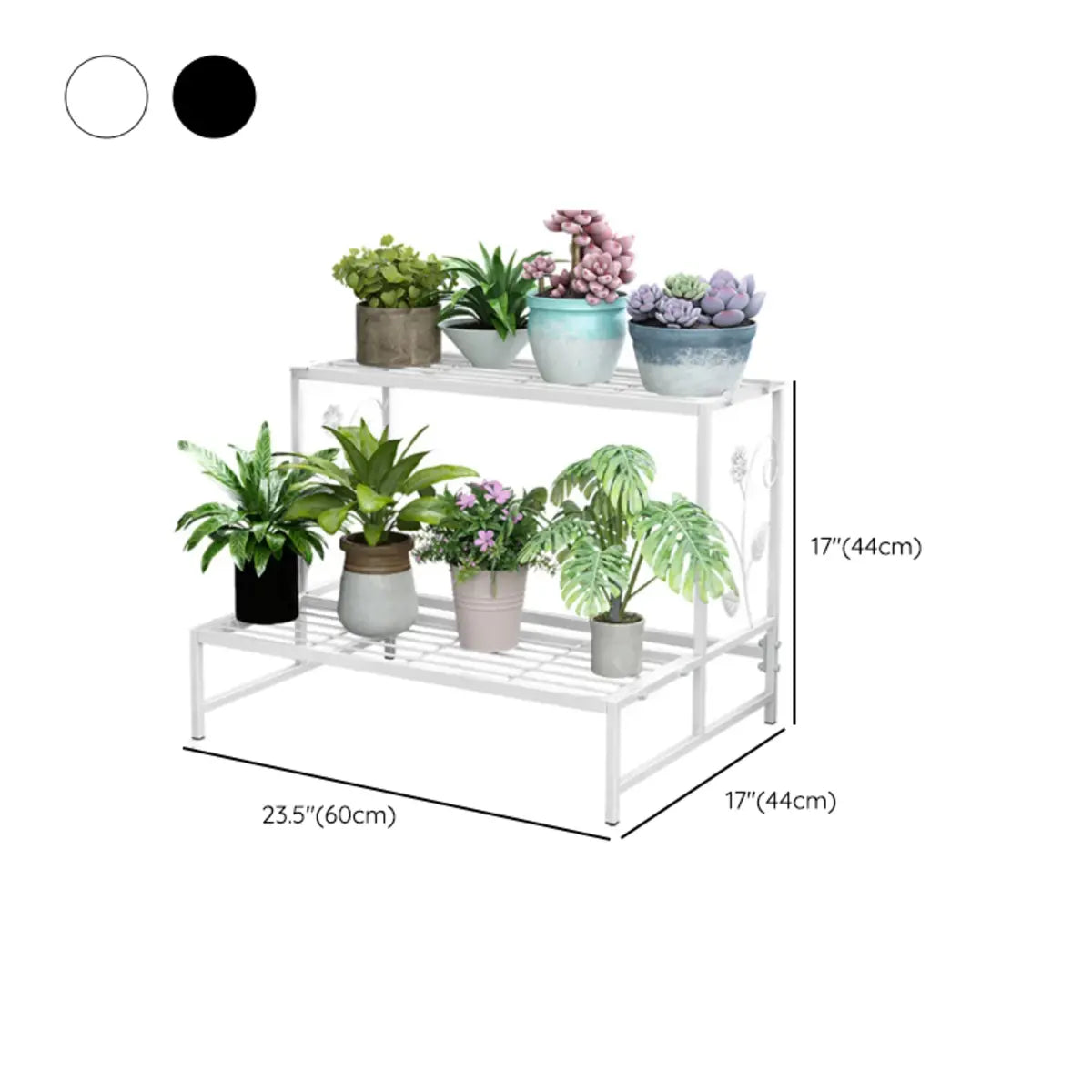 Industrial Rectangle Metal Mesh Crate Plant Stand White
