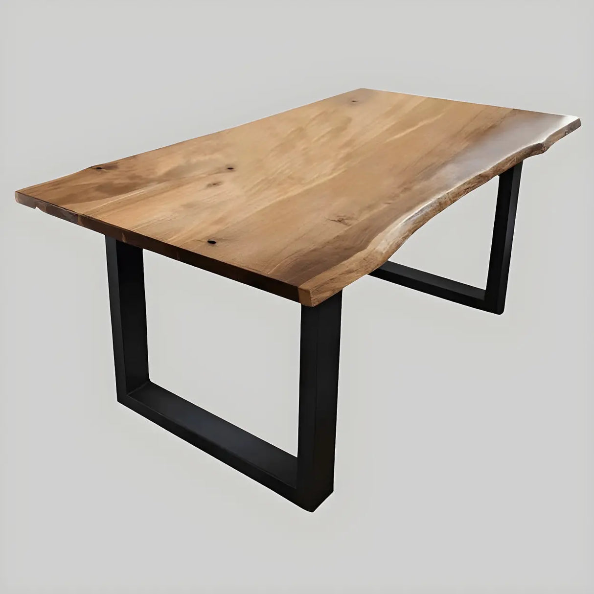 Industrial Rectangle Wood Brown Dining Table Image - 2