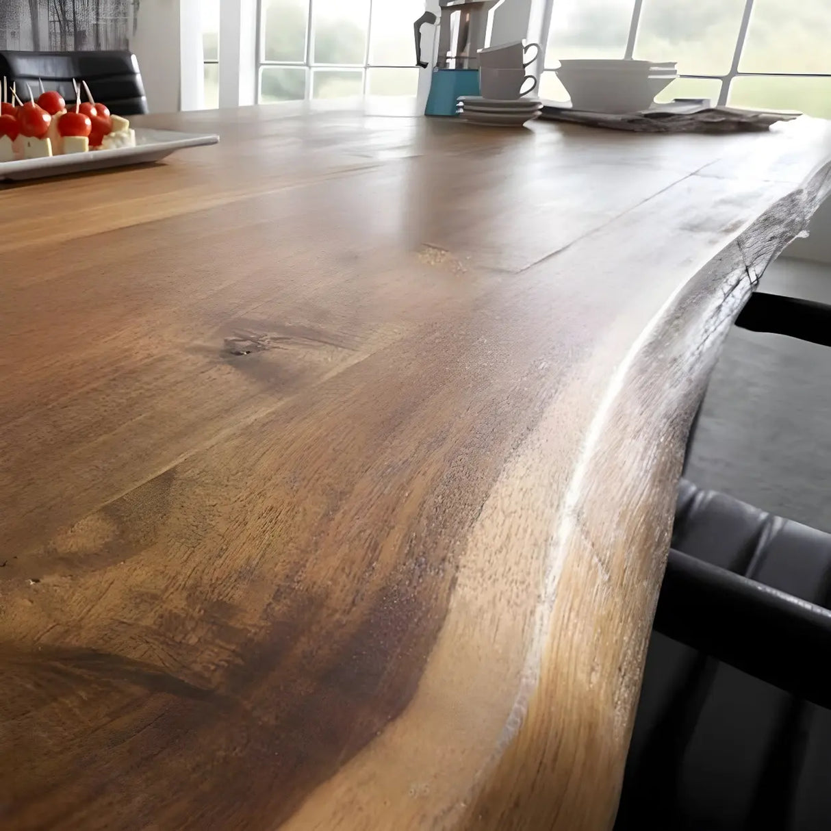 Industrial Rectangle Wood Brown Dining Table Image - 4