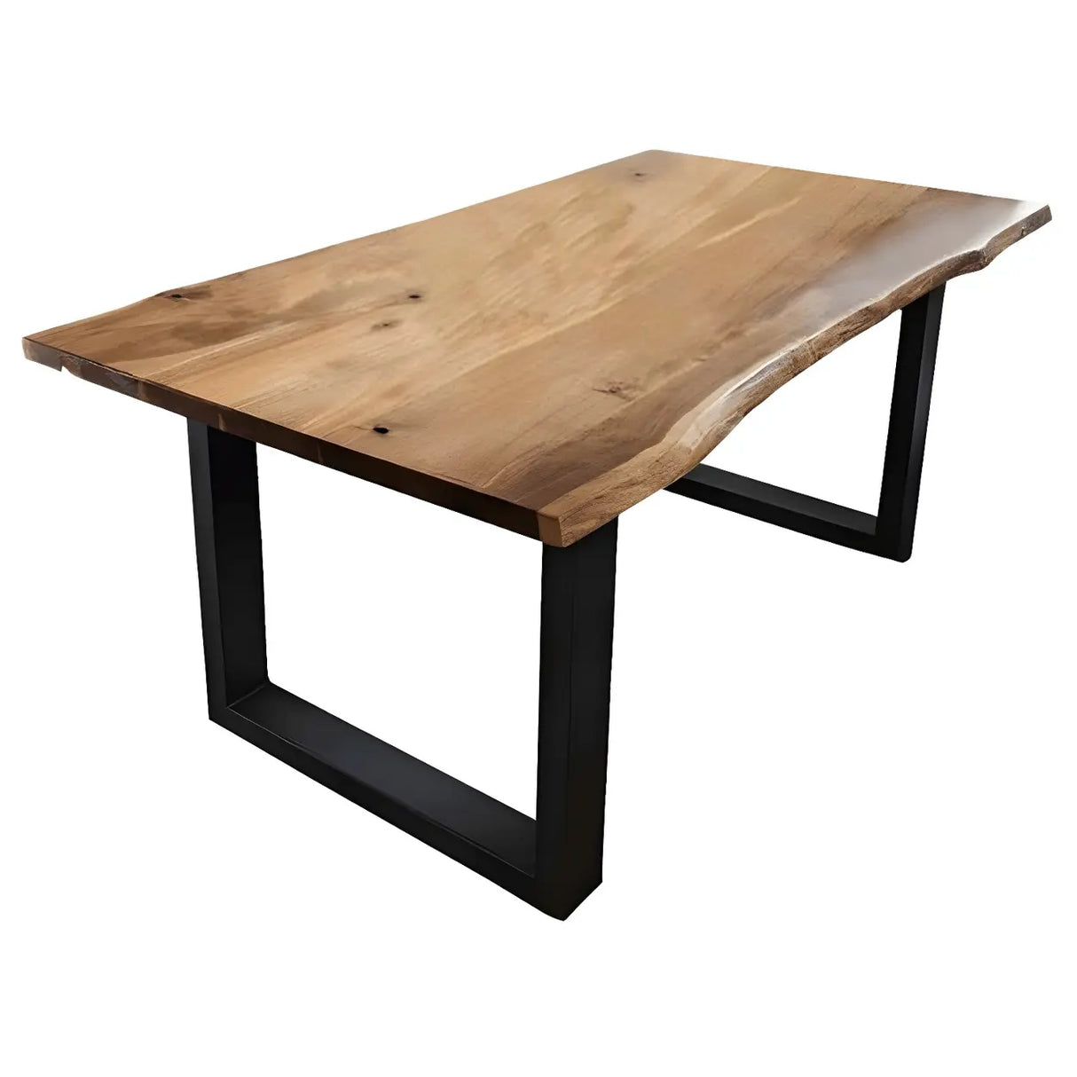 Industrial Rectangle Wood Brown Dining Table Image - 5