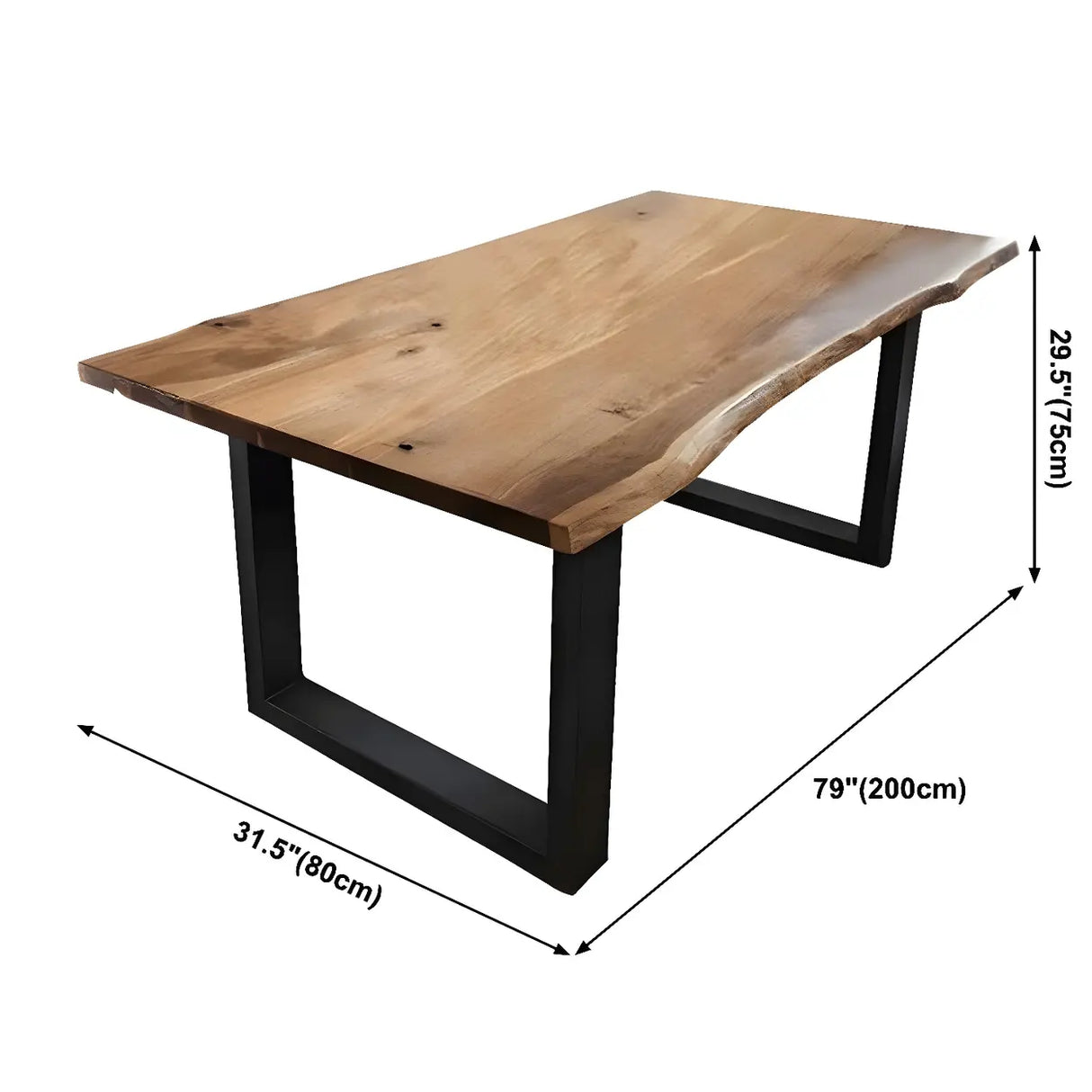 Industrial Rectangle Wood Brown Dining Table Image - 7