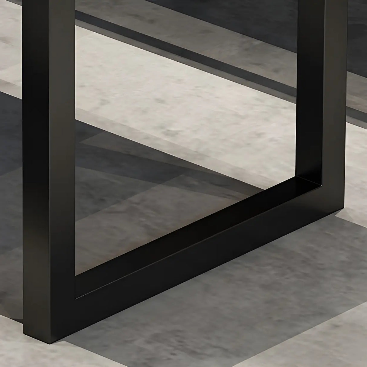 Industrial Rectangle Wood Brown Sled Base Dining Table Image - 8