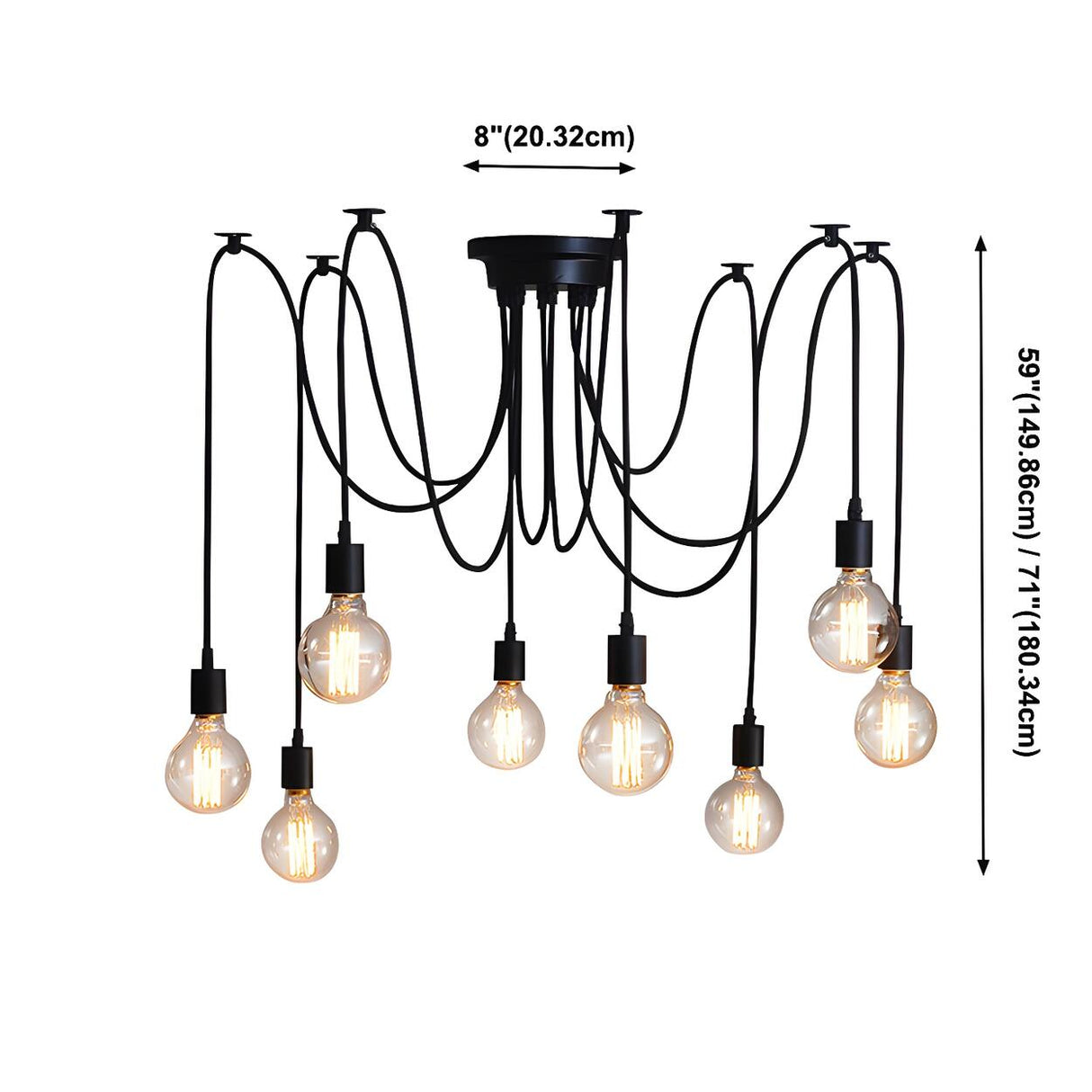 Industrial Restaurant Spider Swag Edison Bulbs Pendant Light