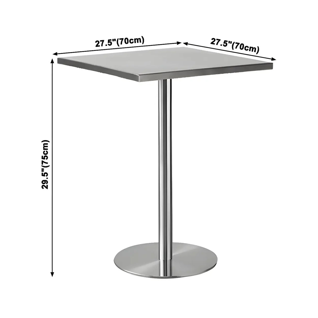 Industrial Round Stainless Steel Silver Dining Table Image - 18
