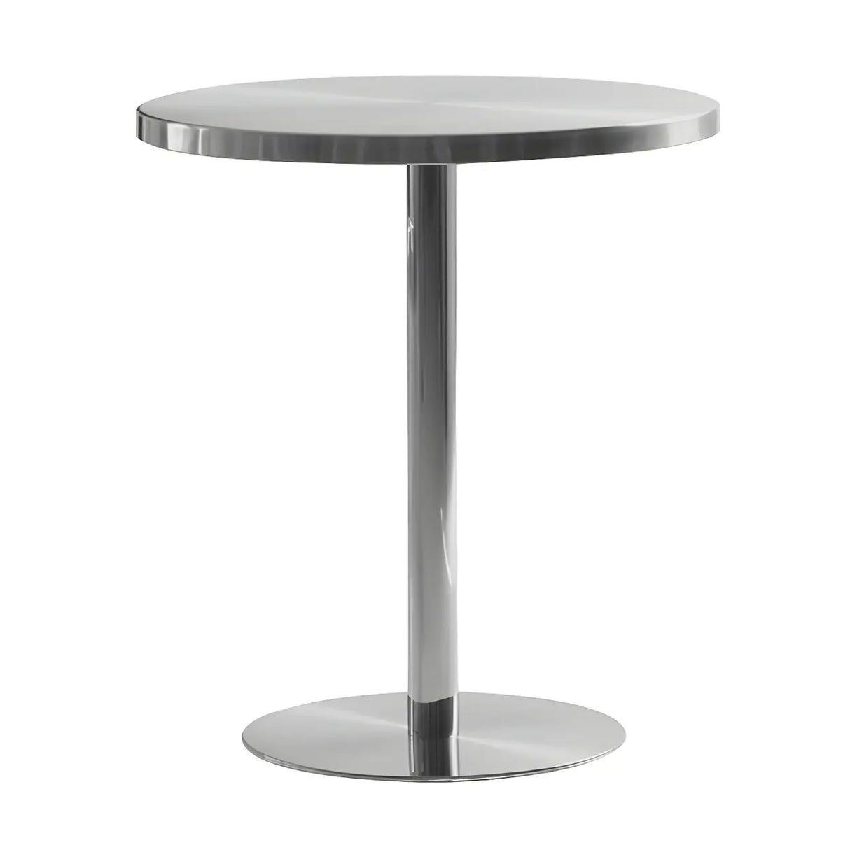 Industrial Round Stainless Steel Silver Dining Table Image - 2