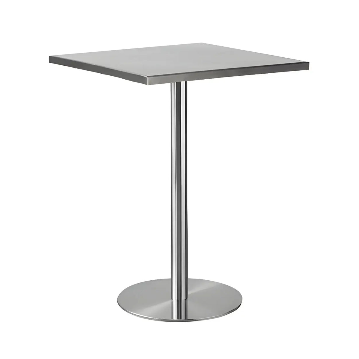 Industrial Round Stainless Steel Silver Dining Table Image - 6