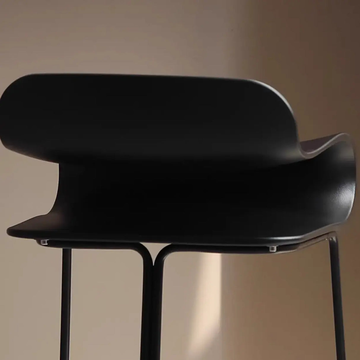 Industrial S-Curve Steel Frame Low Back Armless Bar Stool Image - 10