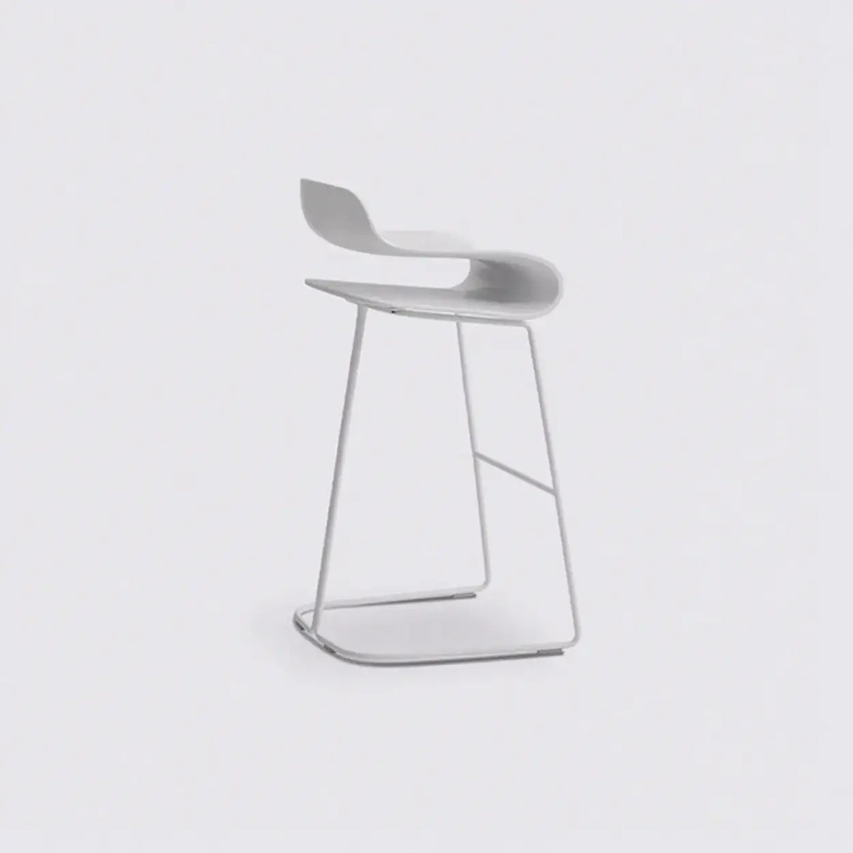 Industrial S-Curve Steel Frame Low Back Armless Bar Stool Image - 12