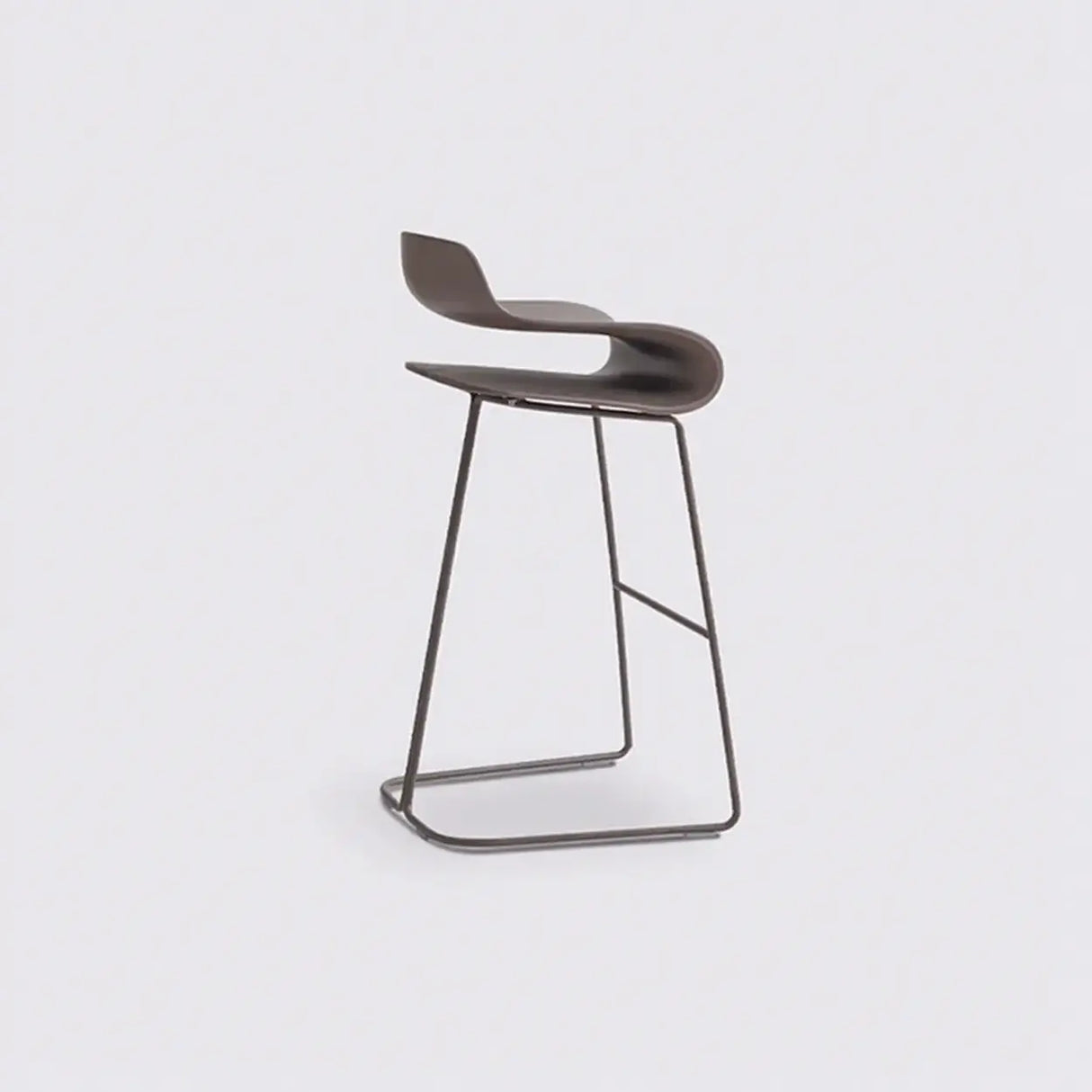 Industrial S-Curve Steel Frame Low Back Armless Bar Stool Image - 15