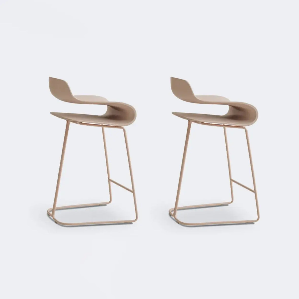 Industrial S-Curve Steel Frame Low Back Armless Bar Stool Image - 18