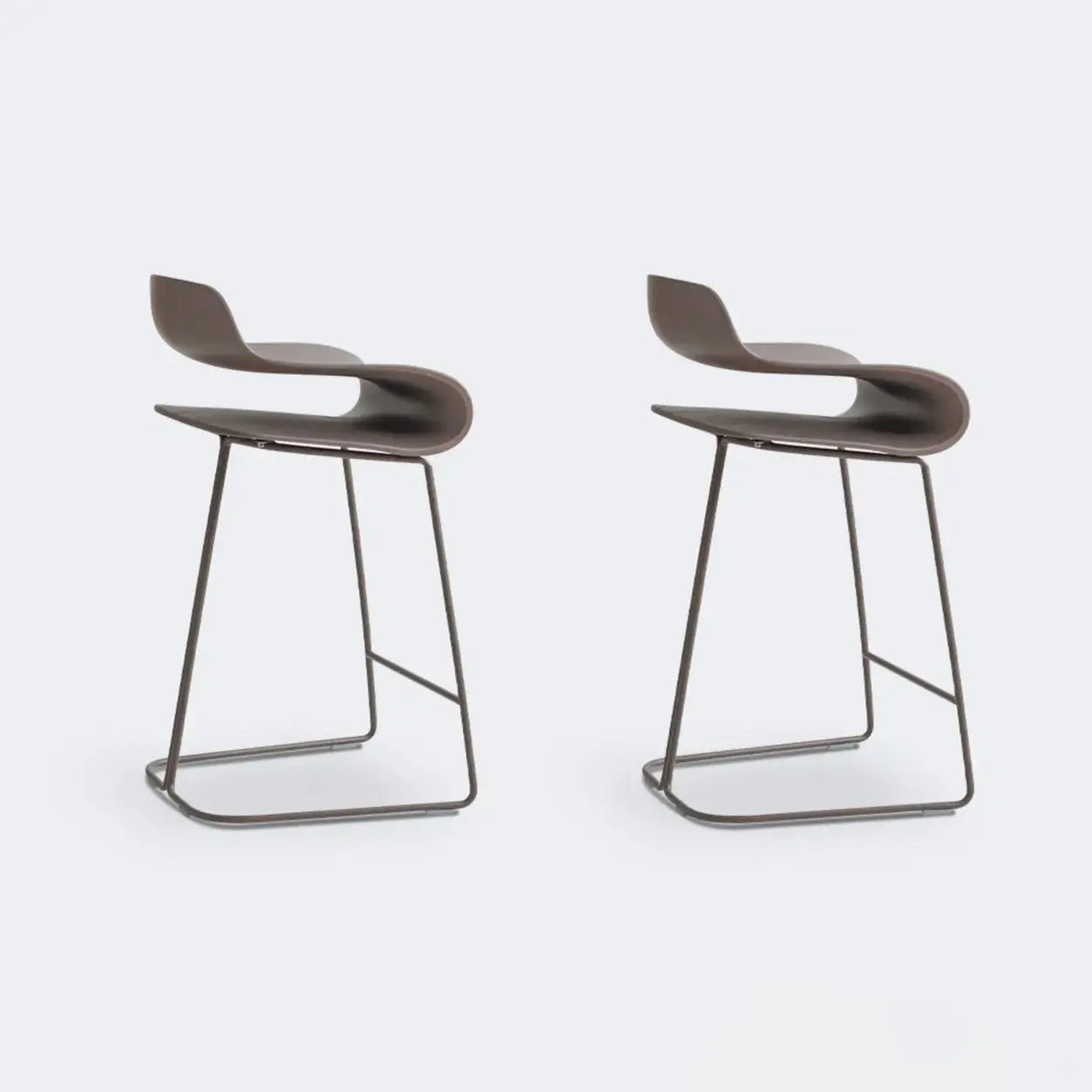 Industrial S-Curve Steel Frame Low Back Armless Bar Stool Image - 19