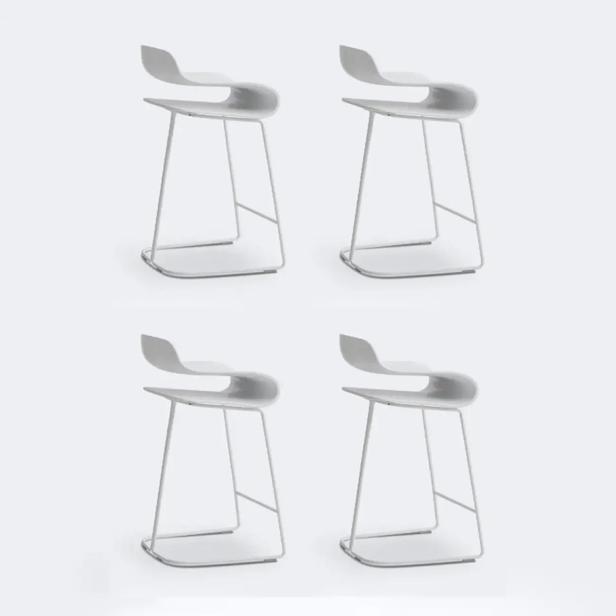 Industrial S-Curve Steel Frame Low Back Armless Bar Stool Image - 20