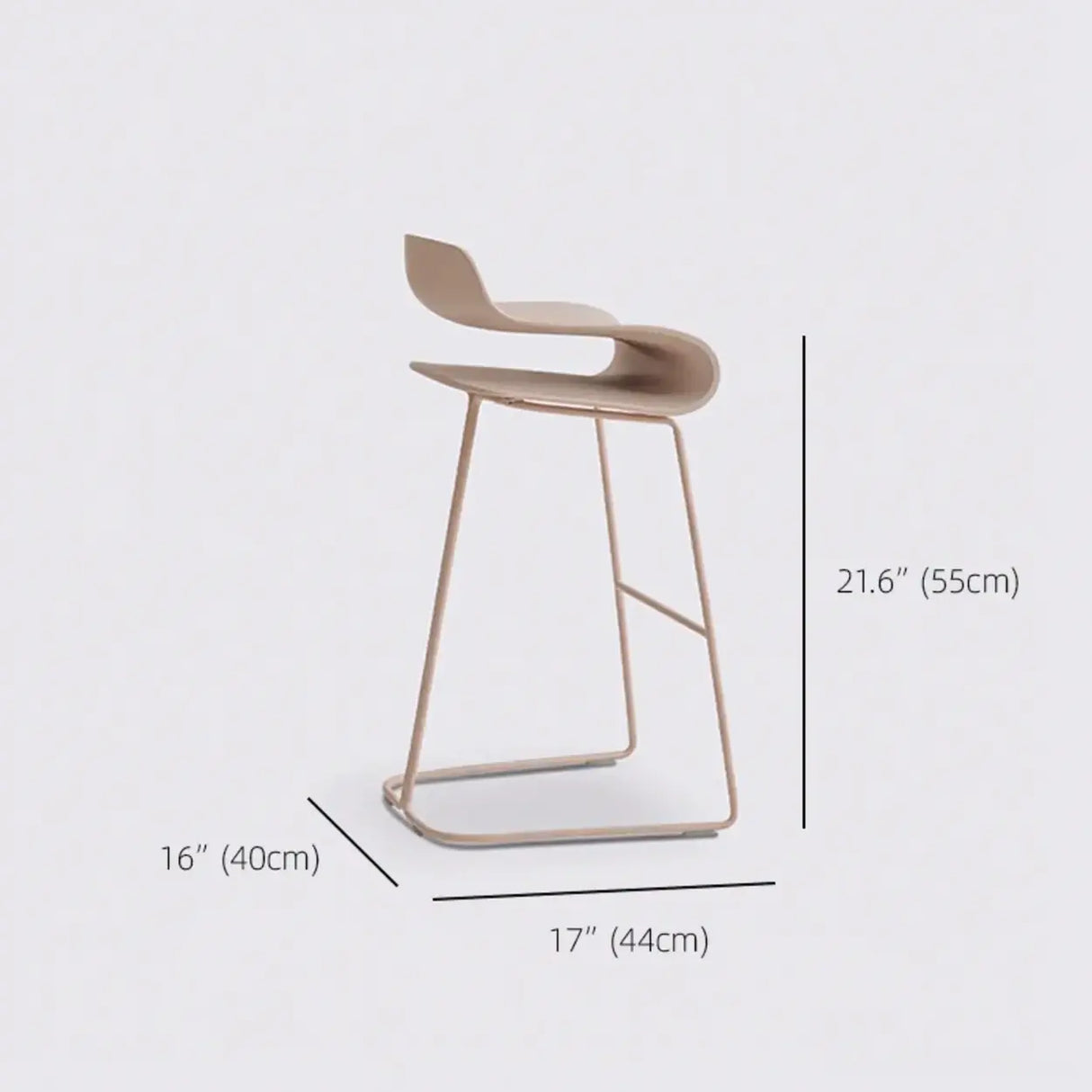 Industrial S-Curve Steel Frame Low Back Armless Bar Stool