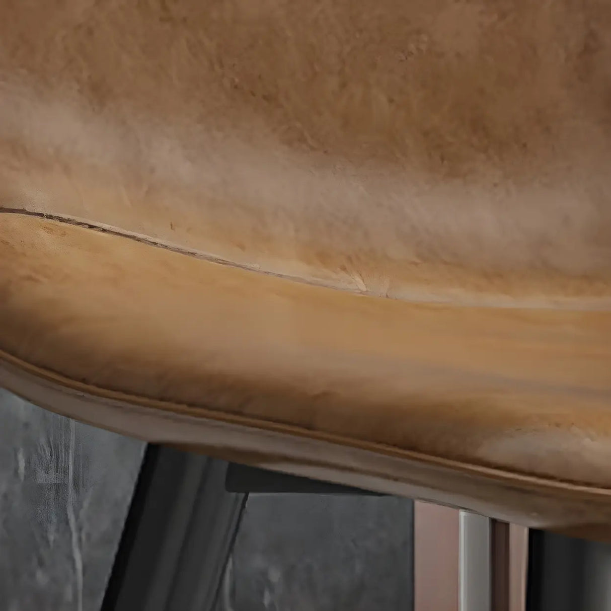 Industrial Solid Back Faux Leather Dining Side Chair Image - 11