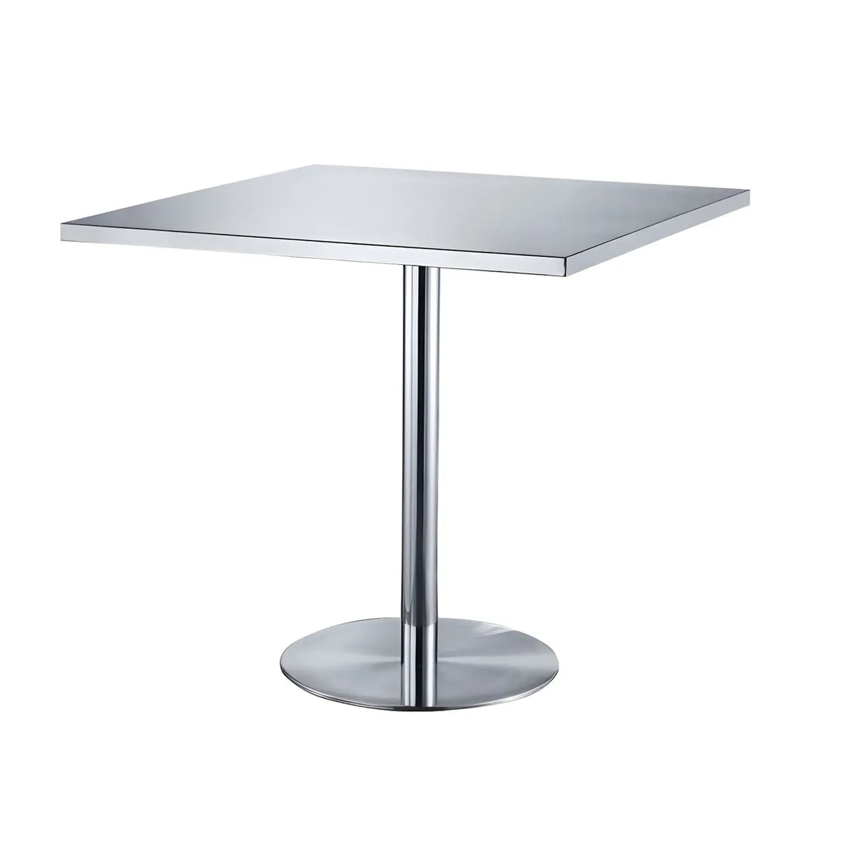 Industrial Square Stainless Steel Silver Dining Table Image - 5