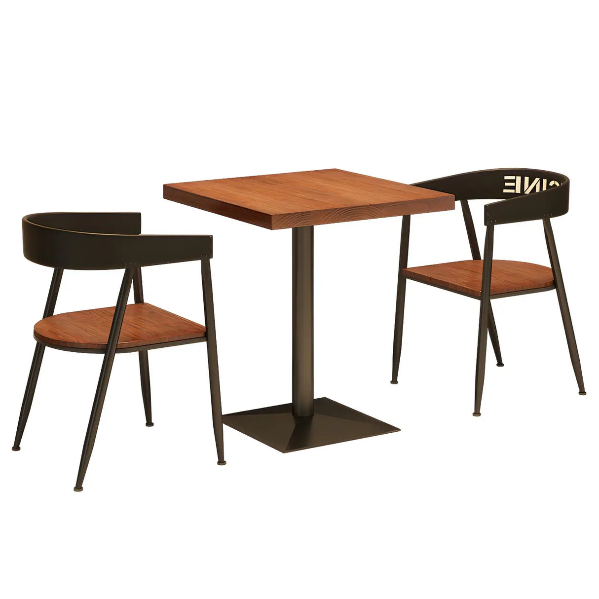 Industrial Square Wood Brown Scratch Resistant Dining Table Image - 11