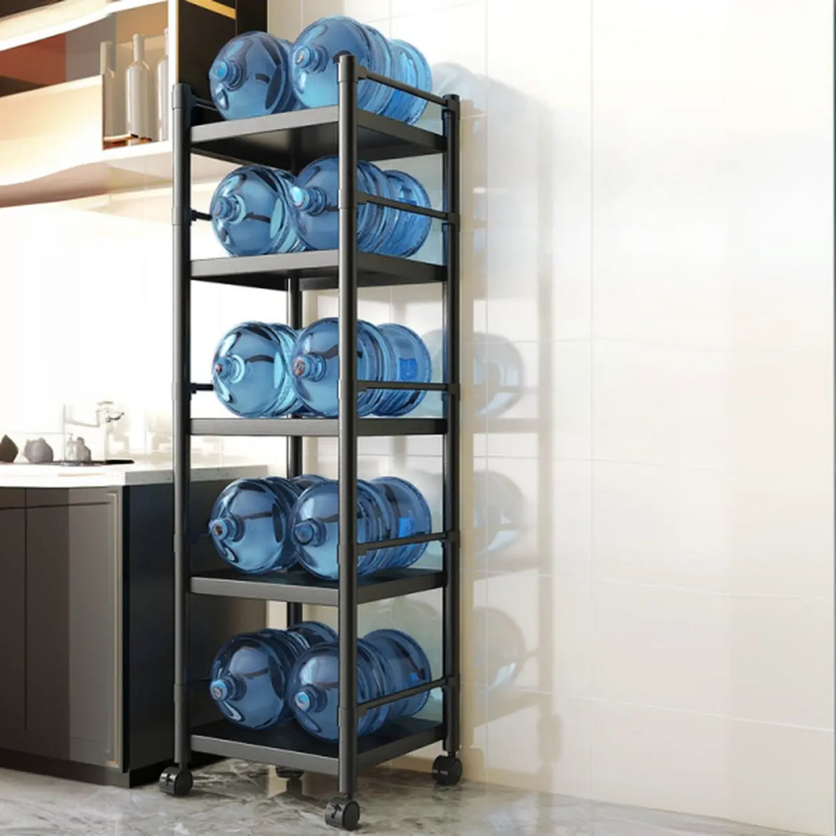 Industrial Stainless Steel Black Kitchen Display Cabinet Image - 14