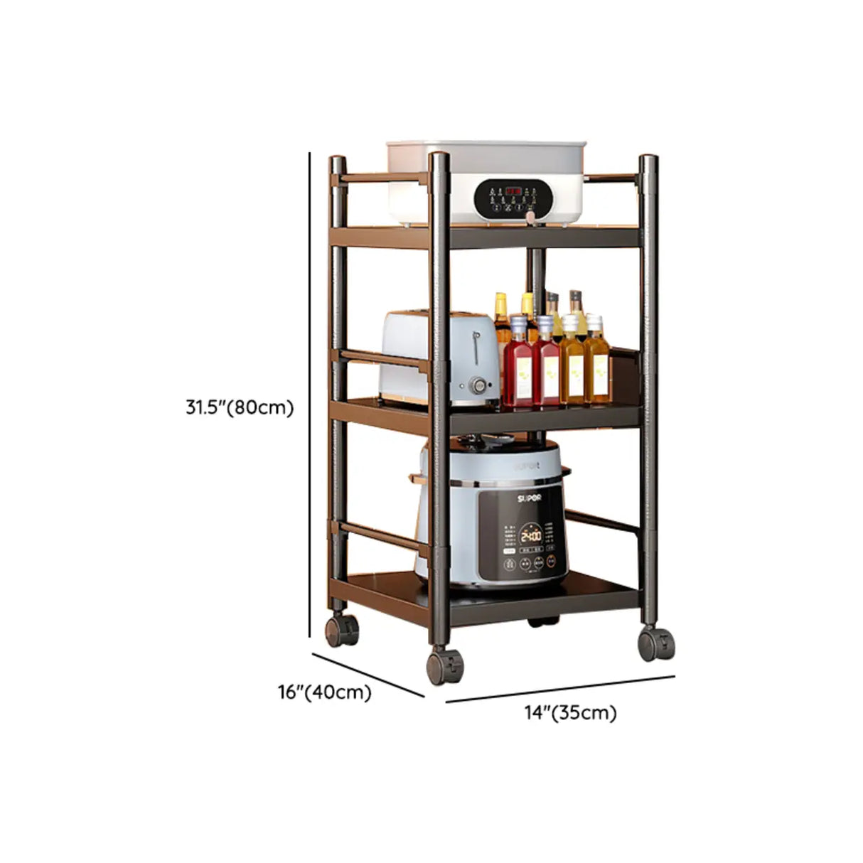 Industrial Stainless Steel Black Kitchen Display Cabinet Image - 38