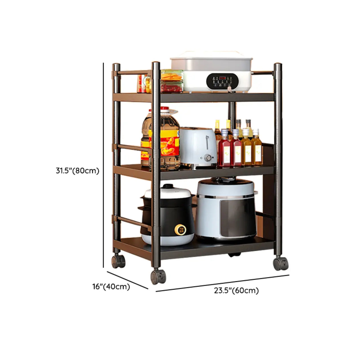 Industrial Stainless Steel Black Kitchen Display Cabinet Image - 41