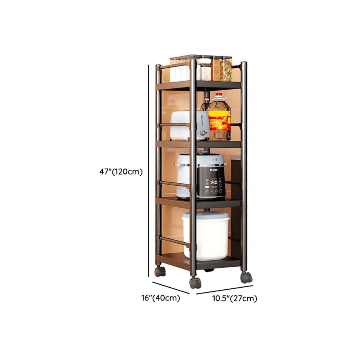 Industrial Stainless Steel Black Kitchen Display Cabinet Image - 42