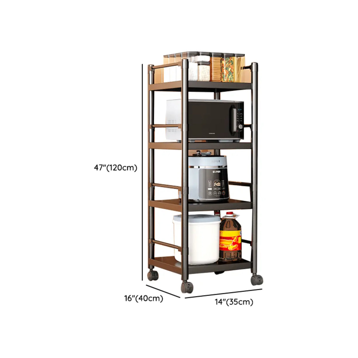 Industrial Stainless Steel Black Kitchen Display Cabinet Image - 43