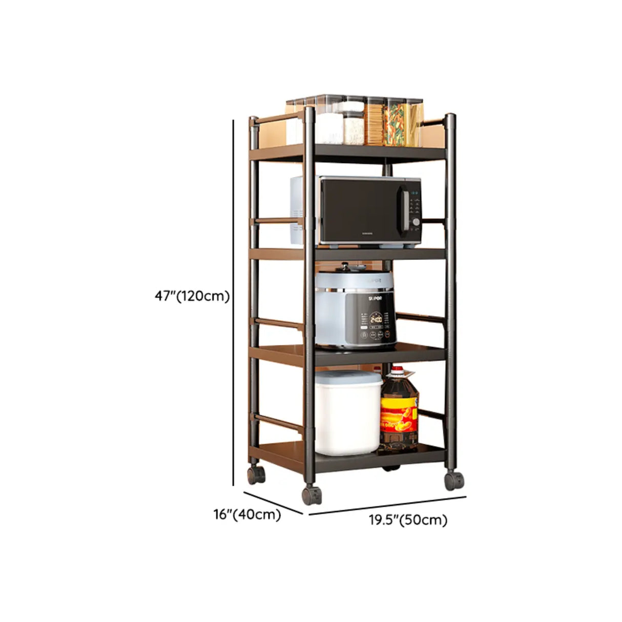 Industrial Stainless Steel Black Kitchen Display Cabinet Image - 45