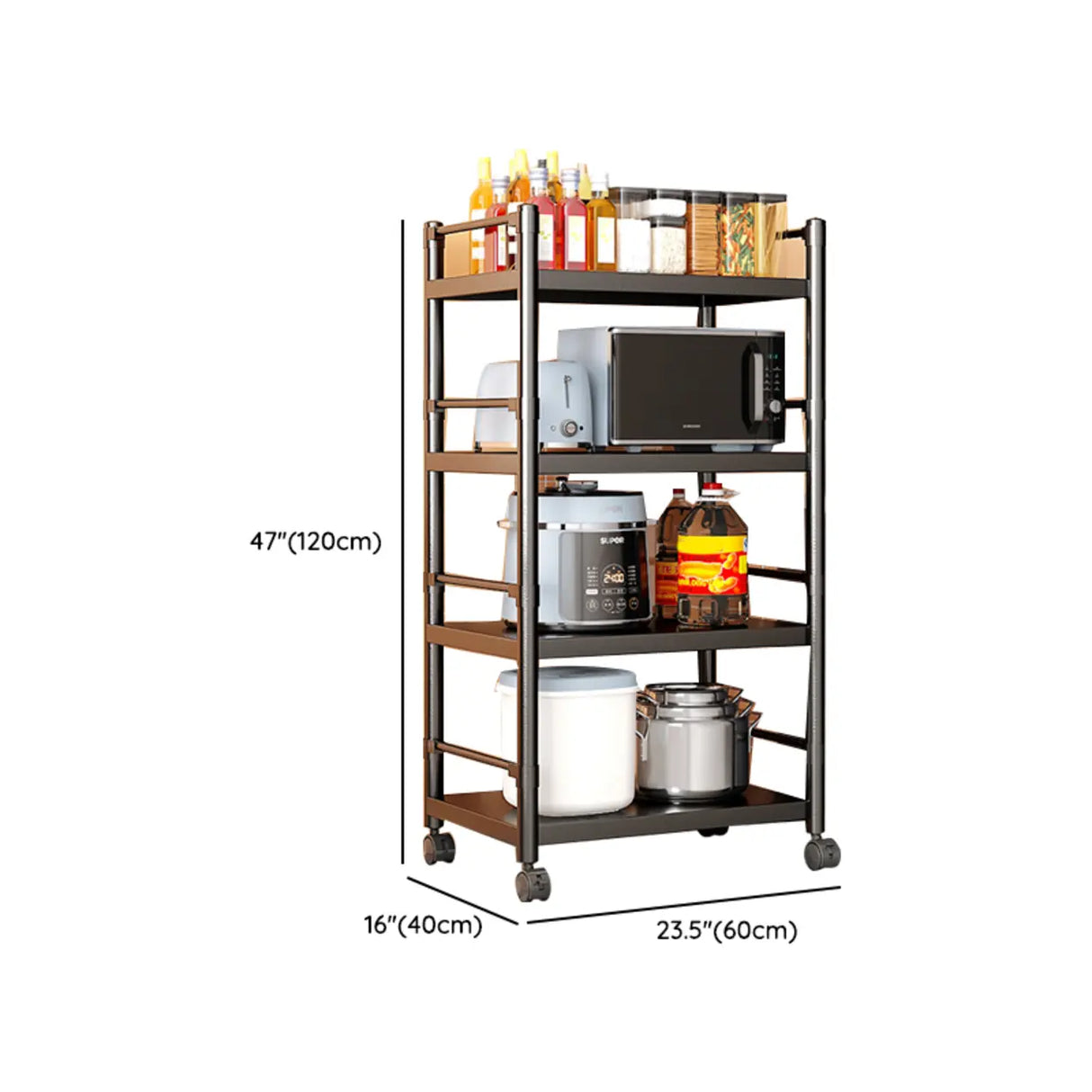 Industrial Stainless Steel Black Kitchen Display Cabinet Image - 46