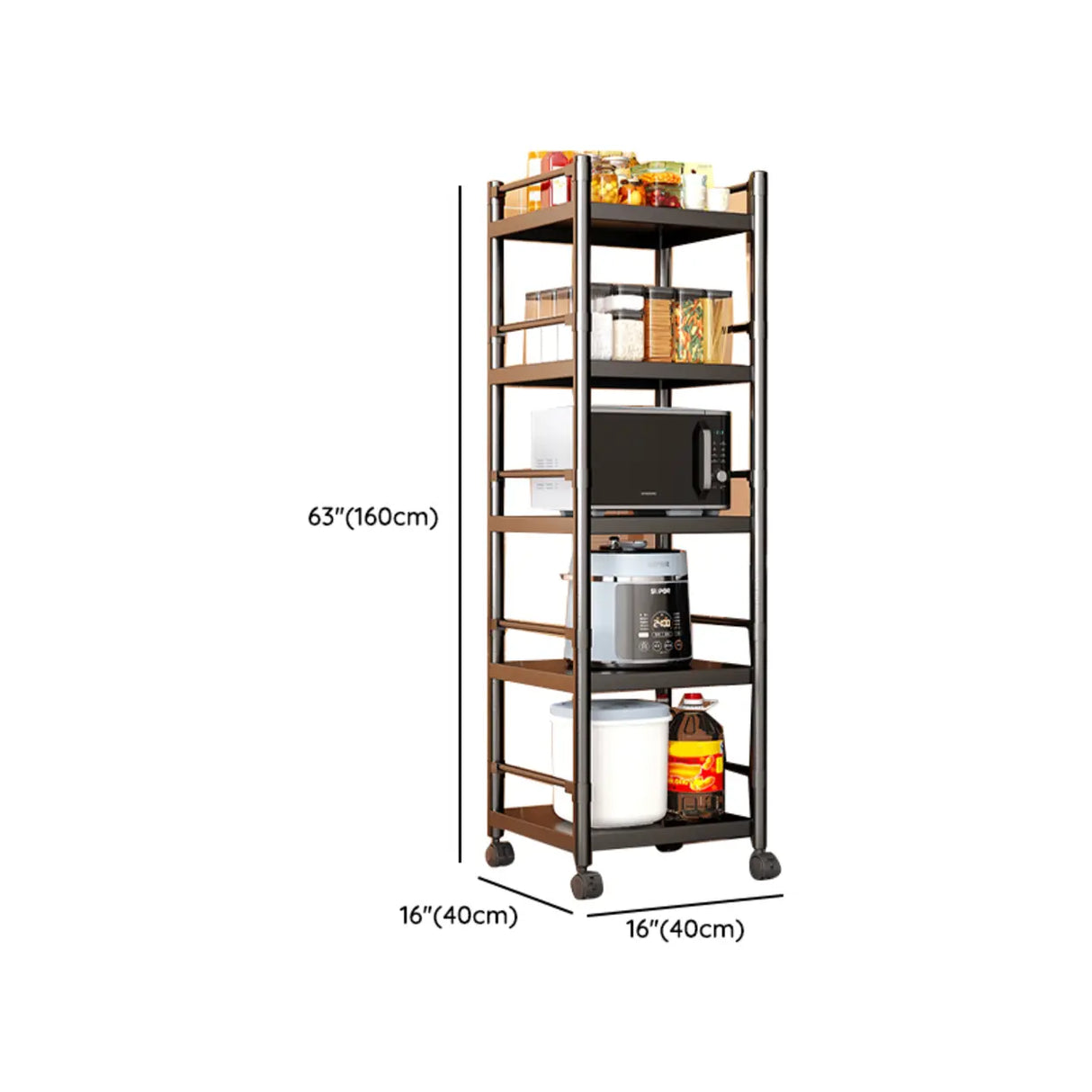 Industrial Stainless Steel Black Kitchen Display Cabinet Image - 49
