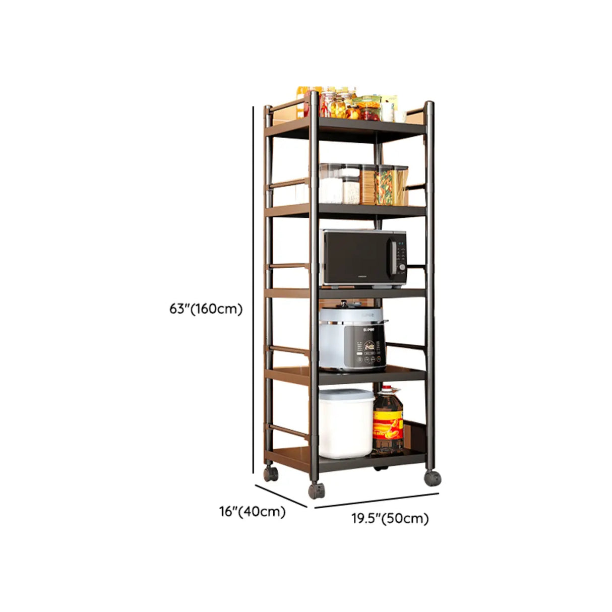 Industrial Stainless Steel Black Kitchen Display Cabinet Image - 50