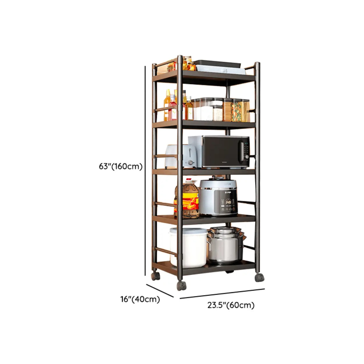 Industrial Stainless Steel Black Kitchen Display Cabinet Image - 51