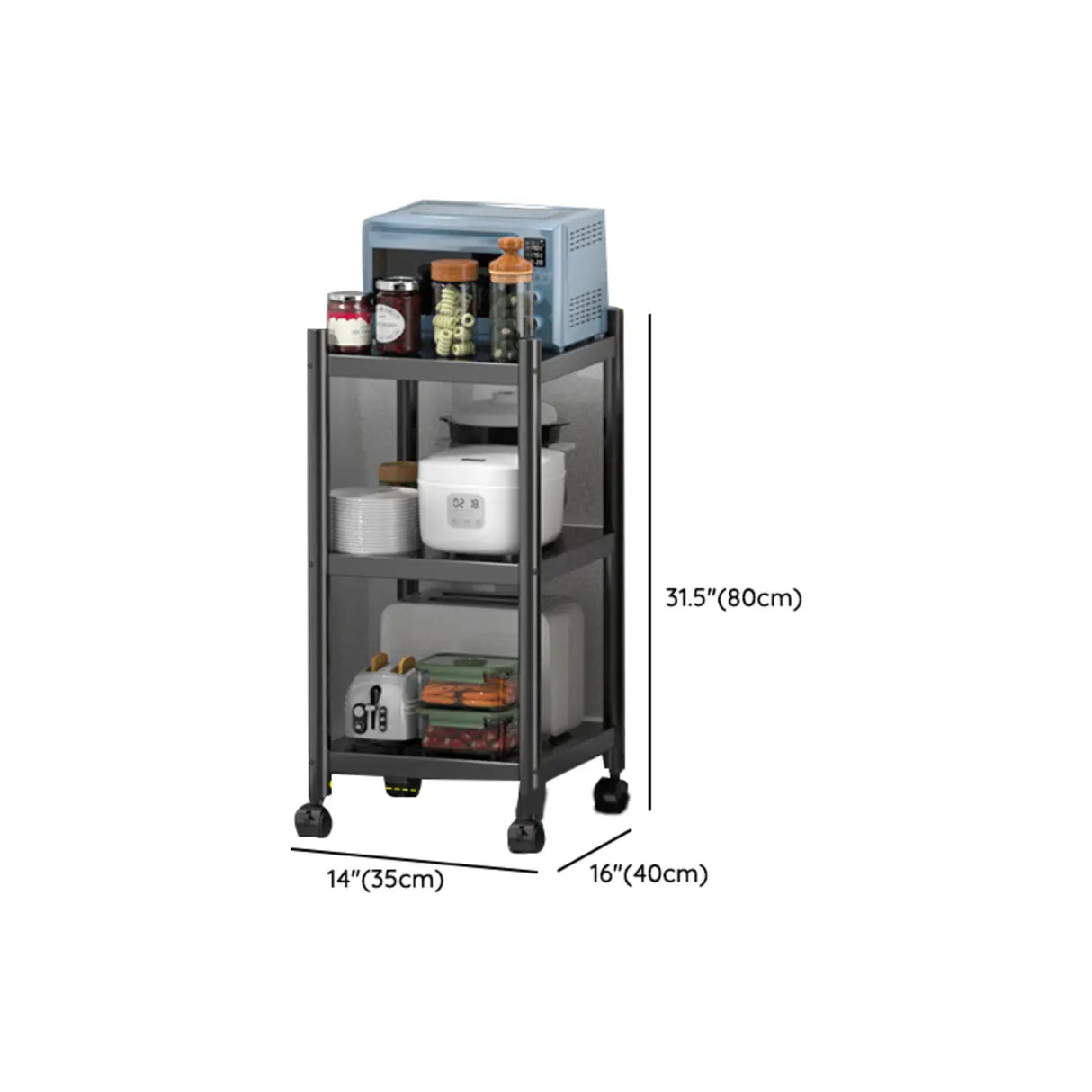 Industrial Stainless Steel Black Kitchen Display Cabinet Image - 53