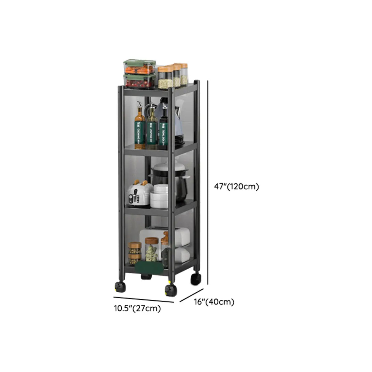 Industrial Stainless Steel Black Kitchen Display Cabinet Image - 56