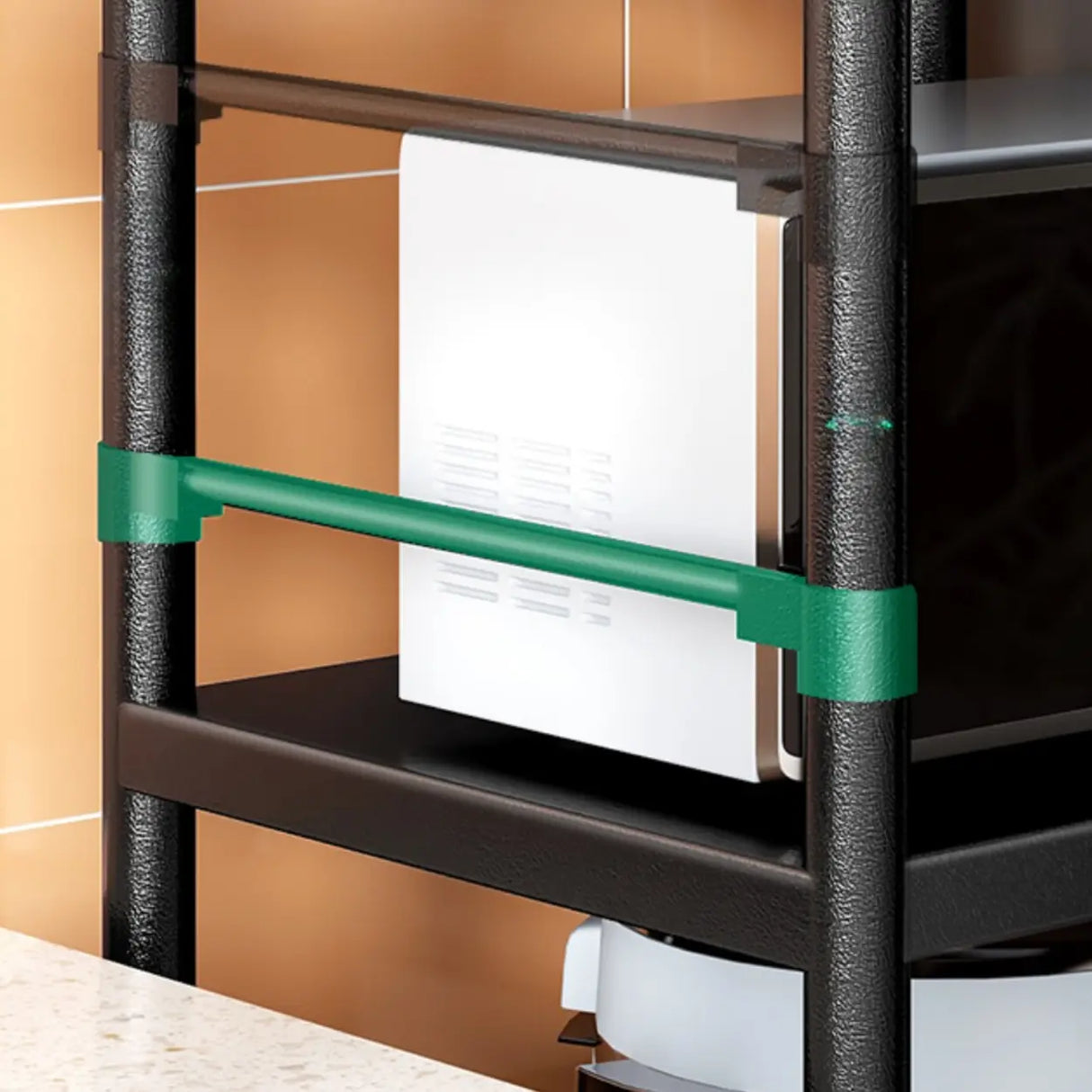 Industrial Stainless Steel Black Kitchen Display Cabinet Image - 7