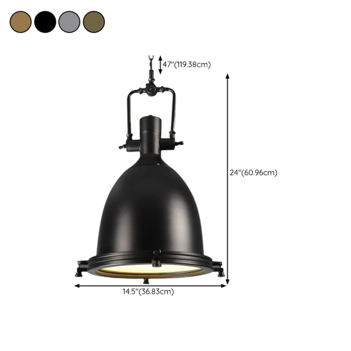 Industrial Steampunk White Glass Dome Pendant Light Image - 21