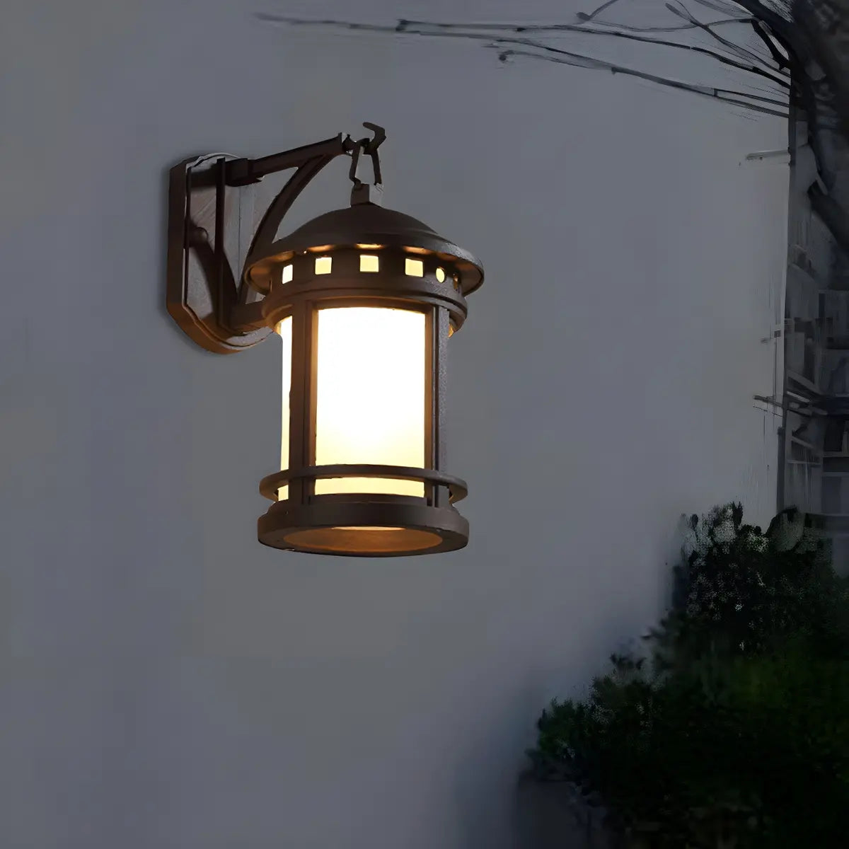 Industrial Style Black Outdoor Wall Lantern Sconce Image - 5