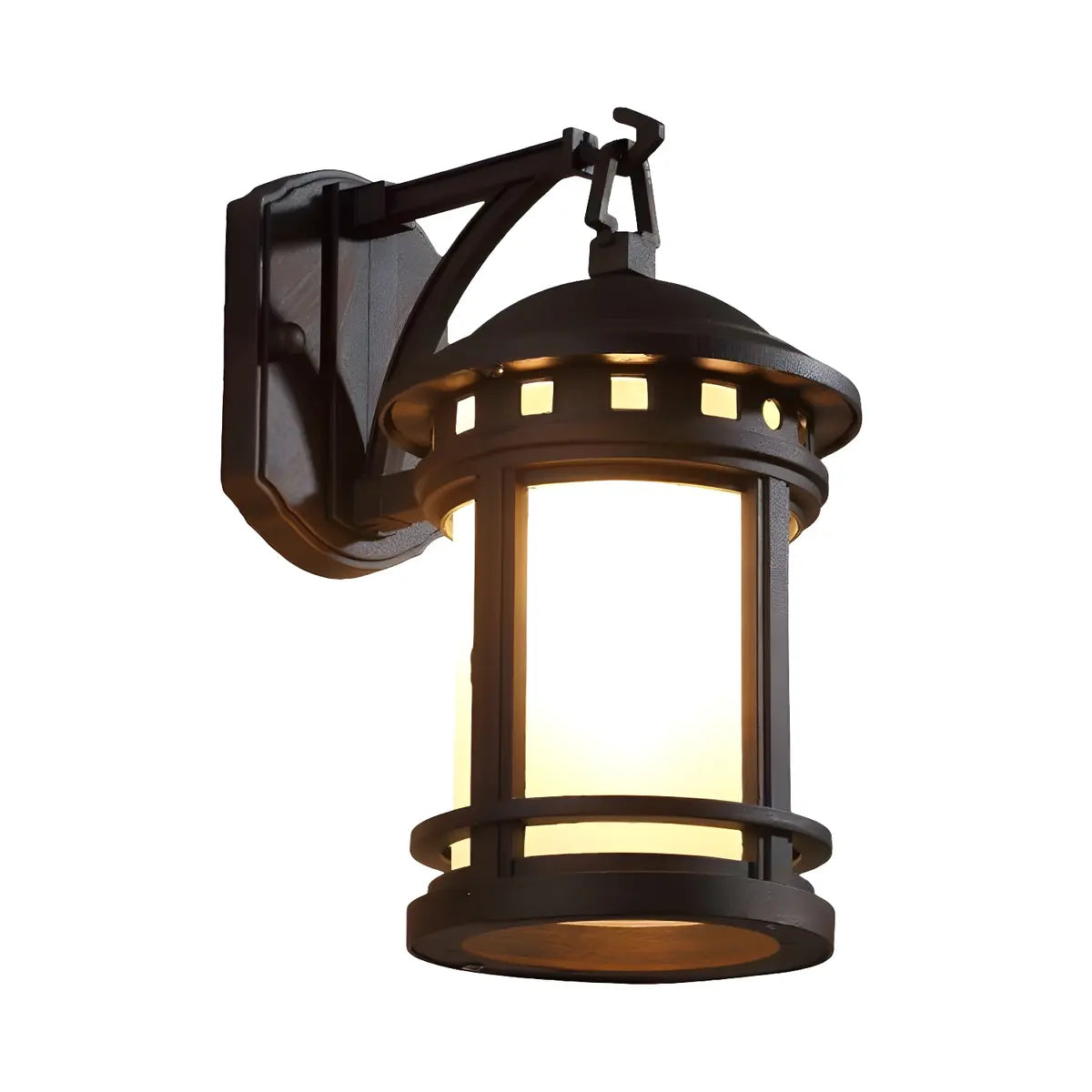 Industrial Style Black Outdoor Wall Lantern Sconce Image - 6