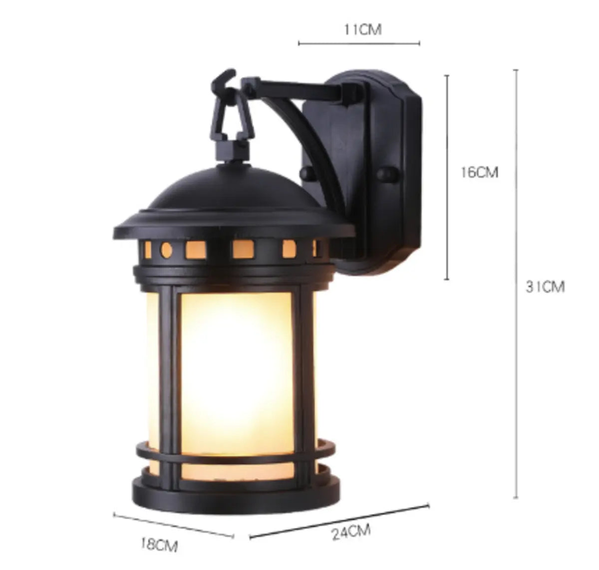 Industrial Style Black Outdoor Wall Lantern Sconce