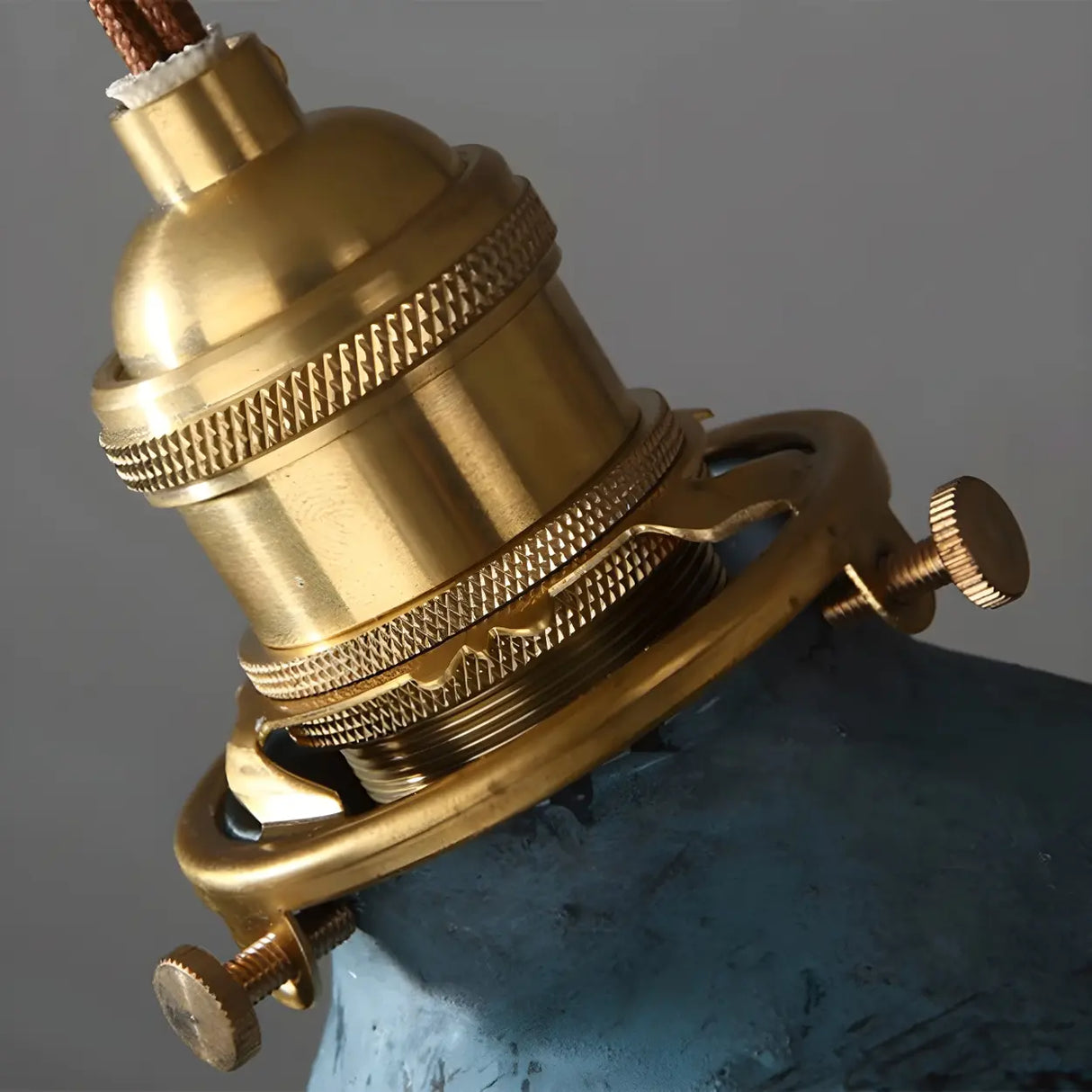 Industrial Vintage Distressed Cone Metal Pendant Light Image - 12