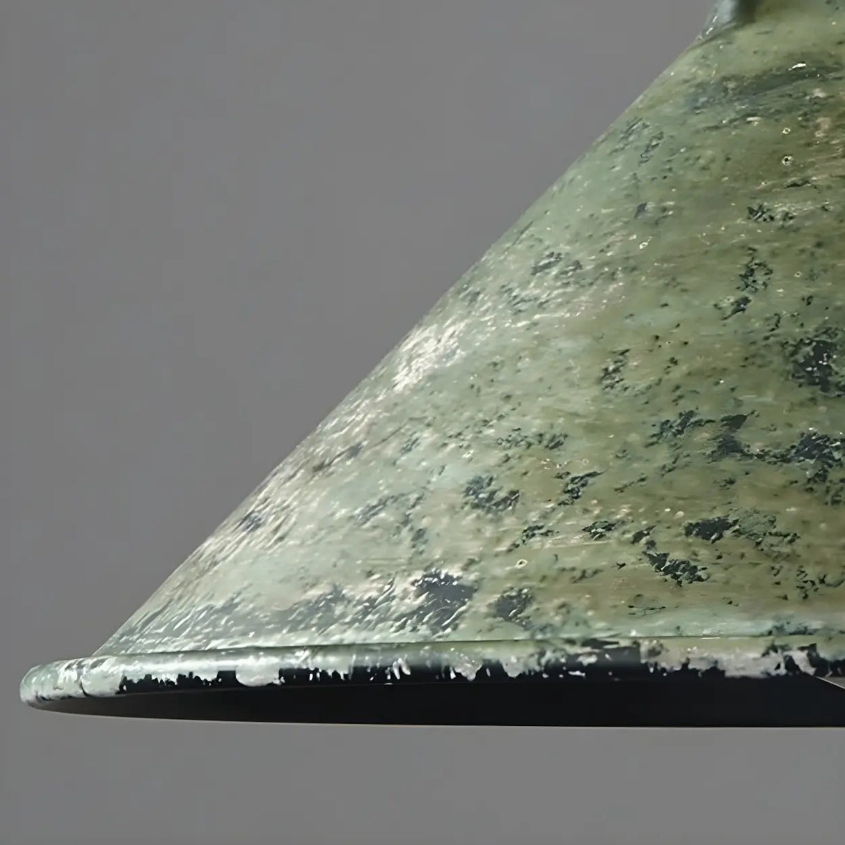 Industrial Vintage Distressed Cone Metal Pendant Light Image - 16