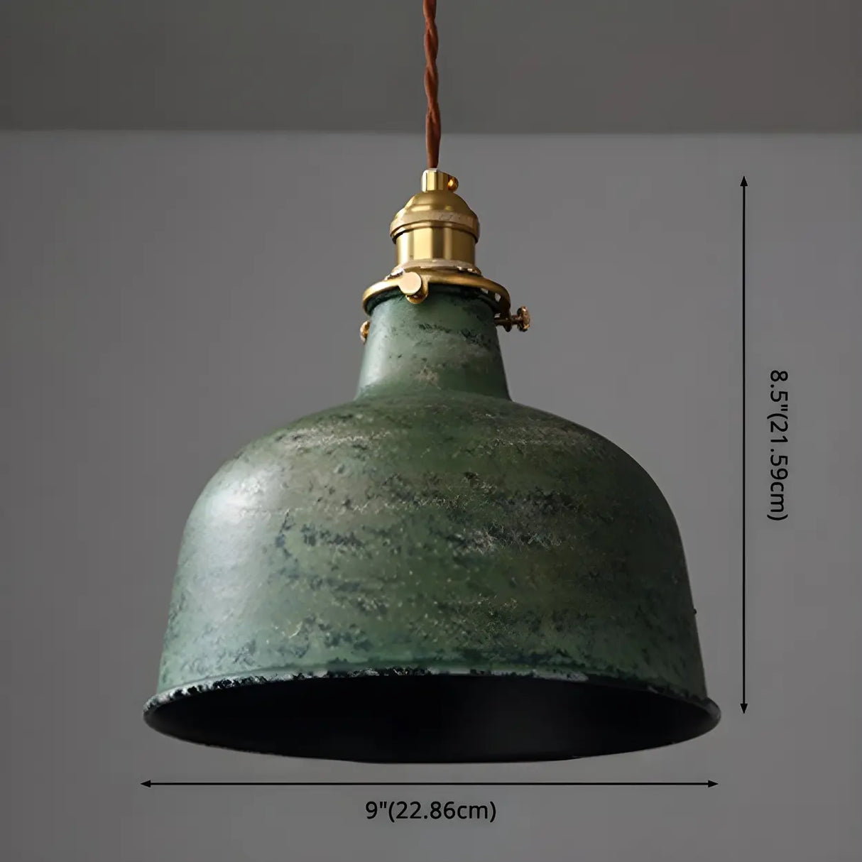 Industrial Vintage Distressed Cone Metal Pendant Light Image - 25