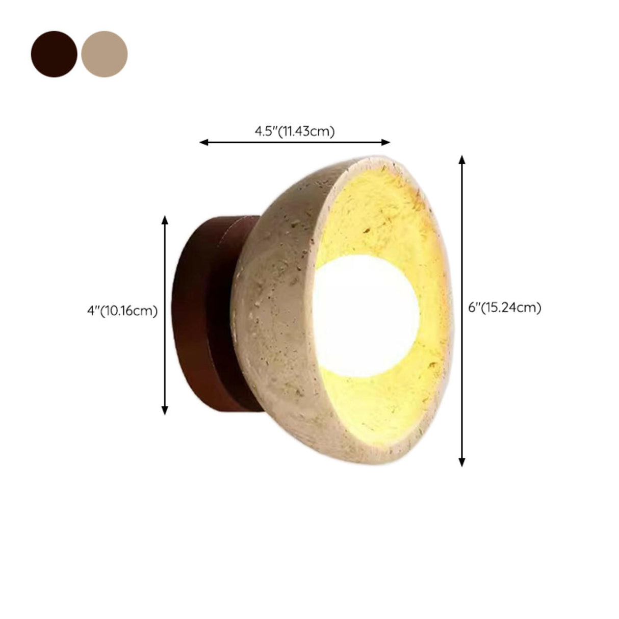 Industrial Walnut Wood Dome Swing Arm Wall Sconce